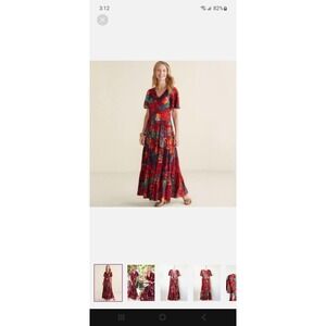 Soft Surroundings Printemps Abstract Flora Maxi Dress Red XL